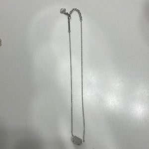 Elisa Pendent Necklace in white drusy with silver